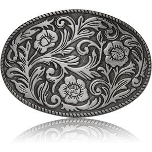 Women Cowboy Rodeo Running Horse Antique Floral Belt Buckle